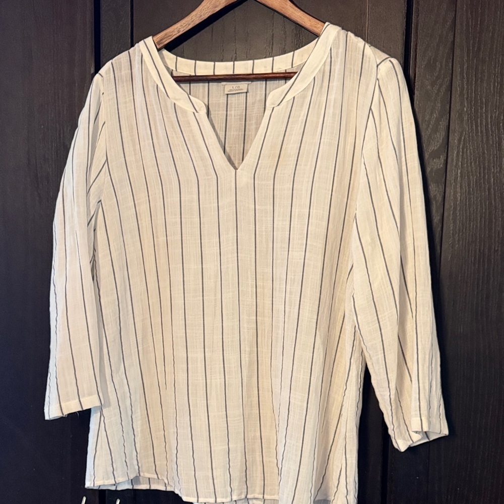 Van Heusen White and Black Striped Tunic